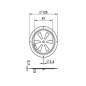 Preview: Lüftungsrosette 125 mm Lüftungsblech Kiemenlüfter Edelstahl ARBO-INOX®
