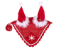 Preview: Ohrhaube, weihnachtliches Design, rot