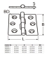 Preview: Scharnier Edelstahl A2 rostfrei poliert ARBO-INOX®