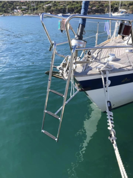 Einstiegsleiter Badeleiter Bugleiter Telescopleiter Pulpit zum Einhängen 4 Stufen V4A ARBO-INOX®