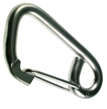 Karabiner mit Sicherungsbügel Edelstahl
