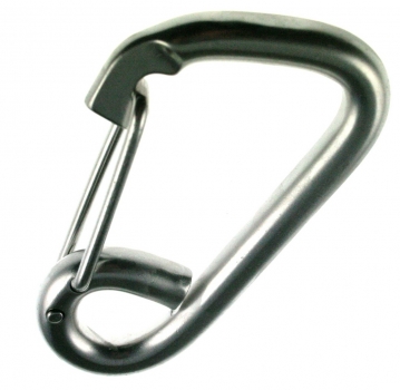 Karabiner mit Sicherungsbügel Edelstahl