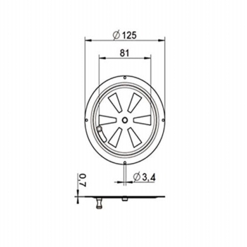 Lüftungsrosette 125 mm Lüftungsblech Kiemenlüfter Edelstahl ARBO-INOX®