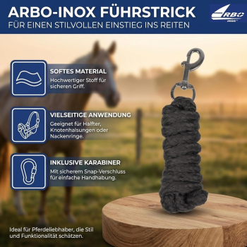 Anbindestrick mit Karabinerhaken in Satinoptik 2 Meter ARBO-INOX®