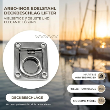 Bodenheber Lukenheber Rückholfeder Edelstahl A2 43x38mm ARBO-INOX