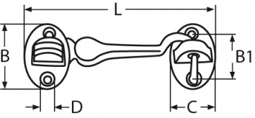 Kabinenhaken mit Gelenk Zeichnung