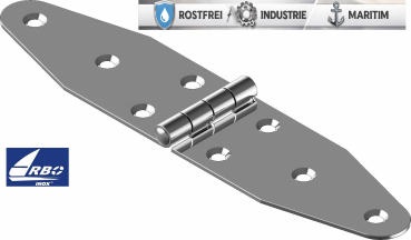 Scharnier Edelstahl A2 gestanzt 180 x 40 ARBO-INOX
