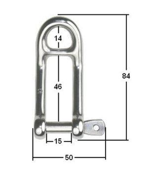 Schäkel Fallenschäkel  Ankerschäkel  8mm Edelstahl ARBO-INOX
