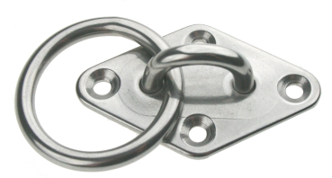 Augplatte mit Ring Edelstahl A2 80 x 50 mm ARBO-INOX