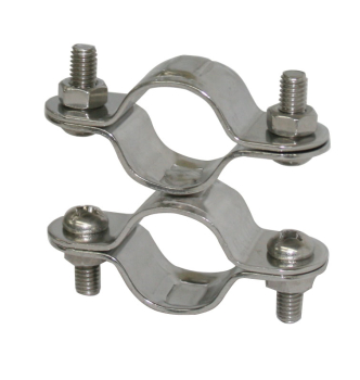 Double-clamp fixed stainless steel A2 for tube 25mm