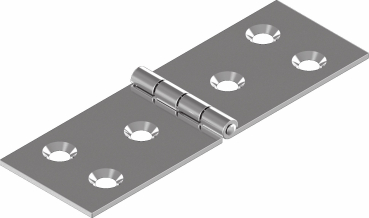Hinge stainless steel pierced A2 90 x 30 ARBO-INOX