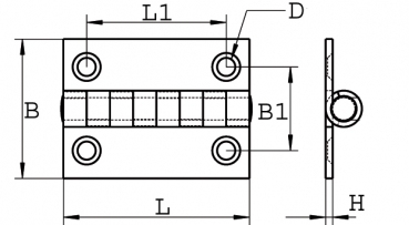 Scharnier Edelstahl A2 gestanzt 40 x 40 ARBO-INOX