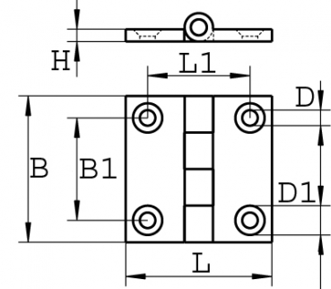 Scharnier Edelstahl A2 gestanzt 30 x 25 ARBO-INOX