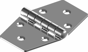 Hinge stainless steel A2 pierced 95 x 60mm ARBO-INOX