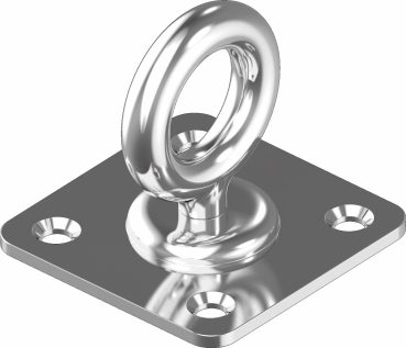 Öse Rankhilfe Augplatte mit Wirbel Edelstahl A4 50 x 50 ARBO-INOX