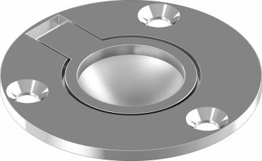 Bodenheber rund Feinguss poliert Edelstahl A4 50mm ARBO-INOX