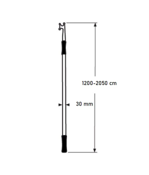 Bootshaken Teleskop Schleusenhaken ALU 120-210cm ARBO-INOX