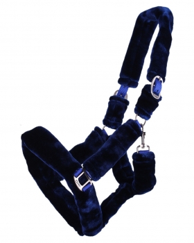 Halfter Kunstfell blau