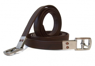 Steigbügelriemen Bügelriemen extra stark Leder schwarz oder braun QHP ARBO-INOX®