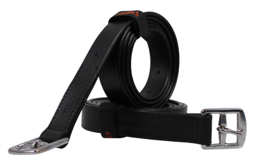 Steigbügelriemen basic aus Leder, braun oder schwarz, Schnallen aus Edelstahl, Längen:  120cm, 135cm und 150cm