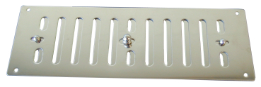ARBO-INOX®  Edelstahl Lüftungsschieber Schiebegitter Lüftungsblech regulierbar  Gegenplatte mit Fliegennetz