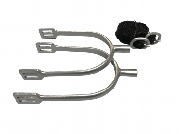 Sporen Dornsporen mit Sporenriemen von QHP Edelstahl farbig in Metallic-Optik ARBO-INOX®