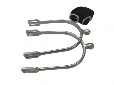 Sporen Dornsporen mit Sporenriemen von QHP Edelstahl farbig in Metallic-Optik ARBO-INOX®