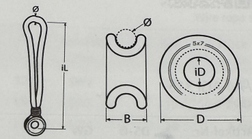 Low Friction Rundkausche  mit Dyna one Tauwerk für  6-12 mm