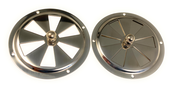 Rundlüfter Lüftungsrosette Lüfter Kiemenlüfter Edelstahl 125mm ARBO-INOX