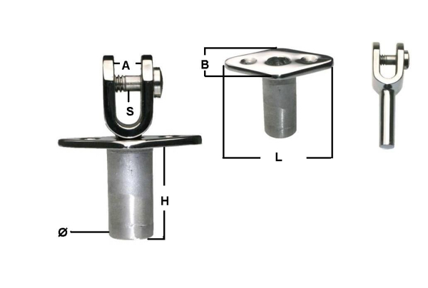 Beschlag Verdeckbeschlag Relingbeschlag Edelstahl ARBO-INOX