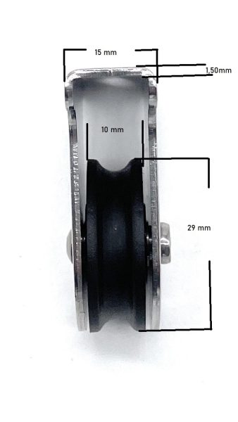 Miniblock Stehblock Edelstahl mit Kunststoffrolle für 6mm Seil ARBO-INOX®