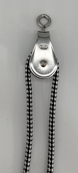 Block Miniblock Umlenkrolle Seilrolle Edelstahl A2 mit Wirbel,Gleitlager 10mm