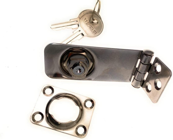 Verschluss Riegel Kistenschloss mit Schlüssel Edelstahl 77mm ARBO-INOX®