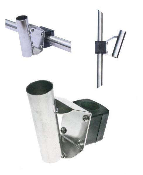 Flaggenstockhalter Flaggenstock-Halter Flaggenstock Edelstahl A4 Deck- und Relingmontage 19mm bis 32mm