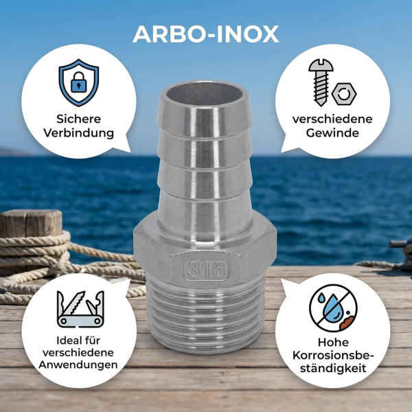 Schlauchanschluss mit Außengewinde Schlauchtülle ARBO-INOX®