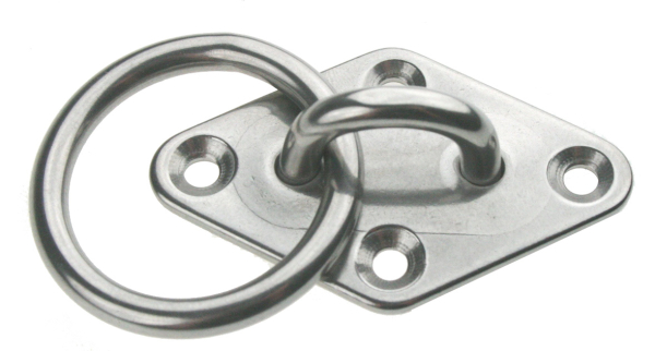Augplatte mit Ring Edelstahl A2 80 x 50 mm ARBO-INOX