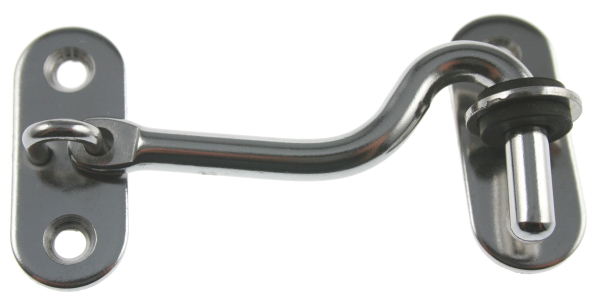 Fensterhaken Türhaken mit Anti Klapperverschluss 65mm Länge ARBO-INOX
