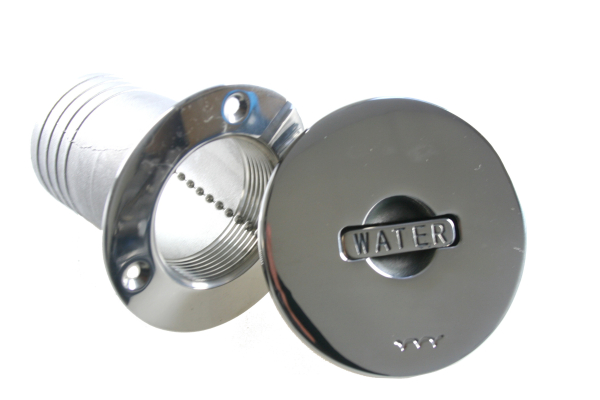 Tankeinfüllstutzen "WATER" Edelstahl mit versenkbaren Griff 50mm Schlauchanschluss 2"