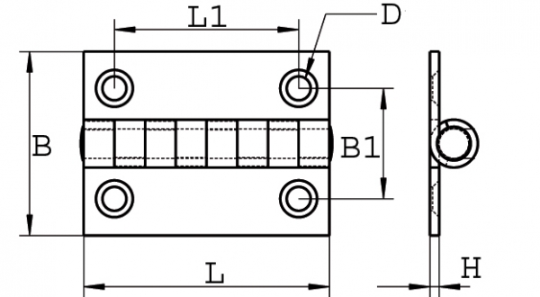 Scharnier Edelstahl A2 gestanzt 40 x 40 ARBO-INOX