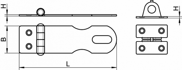 Überfallscharnier Riegel Spannverschluss Edelstahl A2 100mm ARBO-INOX