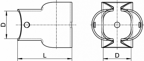 Schelle Rohrschelle T-Verbindung 90° gestanzt Edelstahl A4 25mm ARBO-INOX