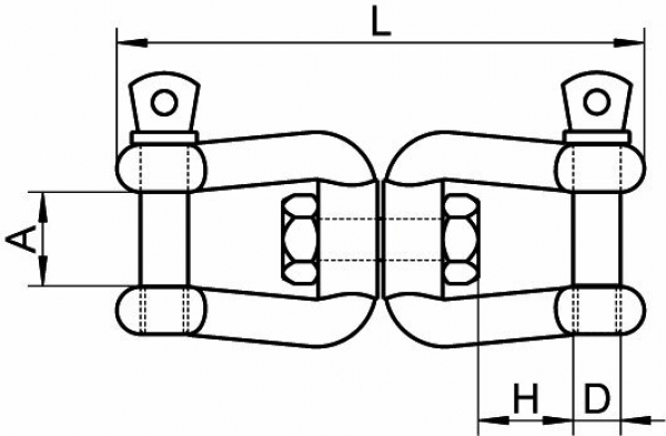 Ankerwirbel Edelstahl A4 Gabel Gabel 66mm ARBO-INOX