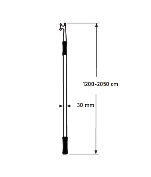 Bootshaken Teleskop Schleusenhaken ALU 120-210cm ARBO-INOX