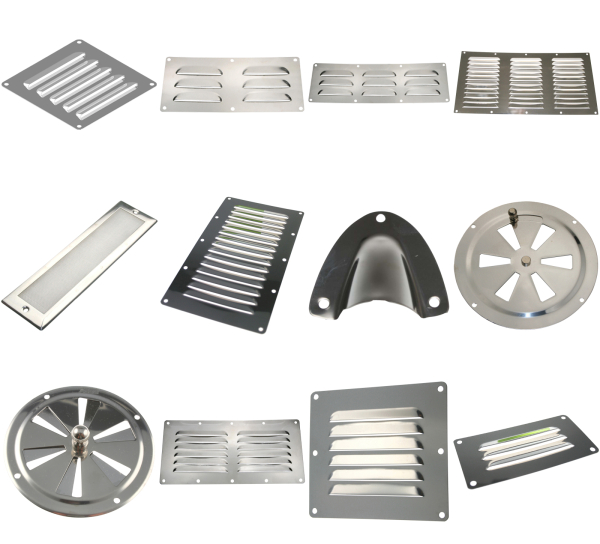 Rundlüfter Lüftungsrosette Lüftungsblech Kiemenlüfter Kiemenblech Edelstahl  A2