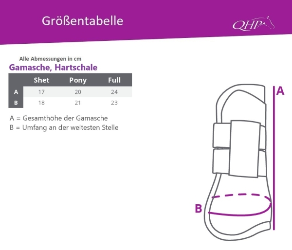 Gamaschen Größentabelle