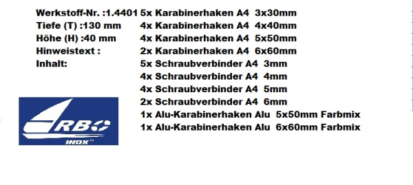 Seewasserbestänige Verbindungen im Sortimentkasten