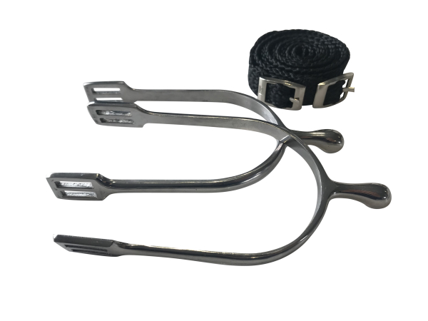 Sporen Dornsporen von QHP Edelstahl f. Damen m. Sporenriemen ARBO-INOX®