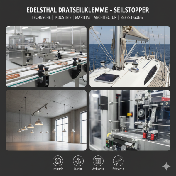 Seilstopper Drahtseil Klemme Drahtklemme Drahtseil Edelstahl VA4 ARBO-INOX