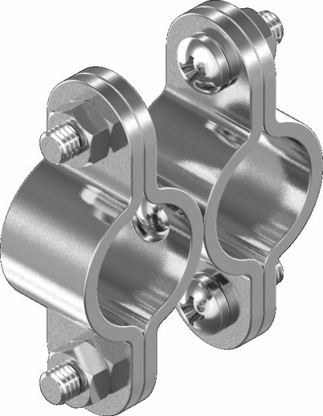 Schelle Doppelschelle drehbar  Rohrschelle Edelstahl 25-30 mm ARBO-INOX®