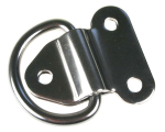 Augplatte aus Edelstahl mit Ring beschlagen
